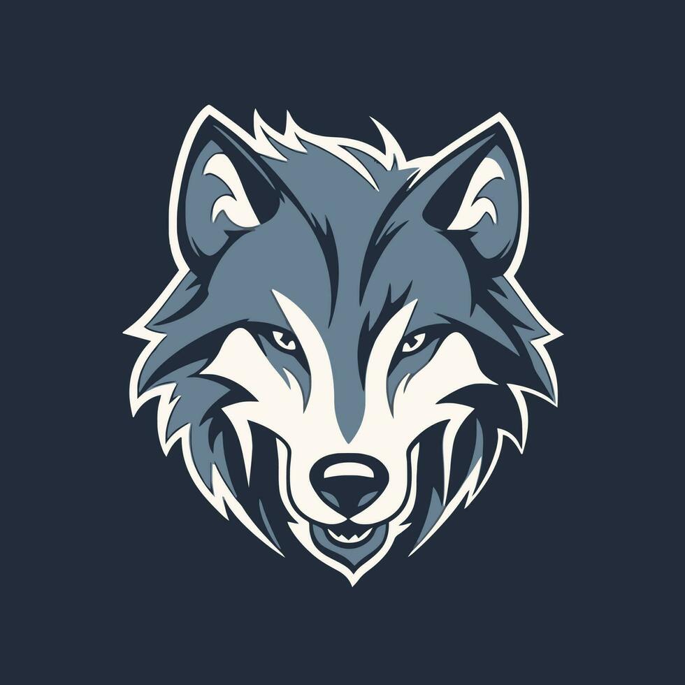 lobo cabeza logo vector - animal marca símbolo