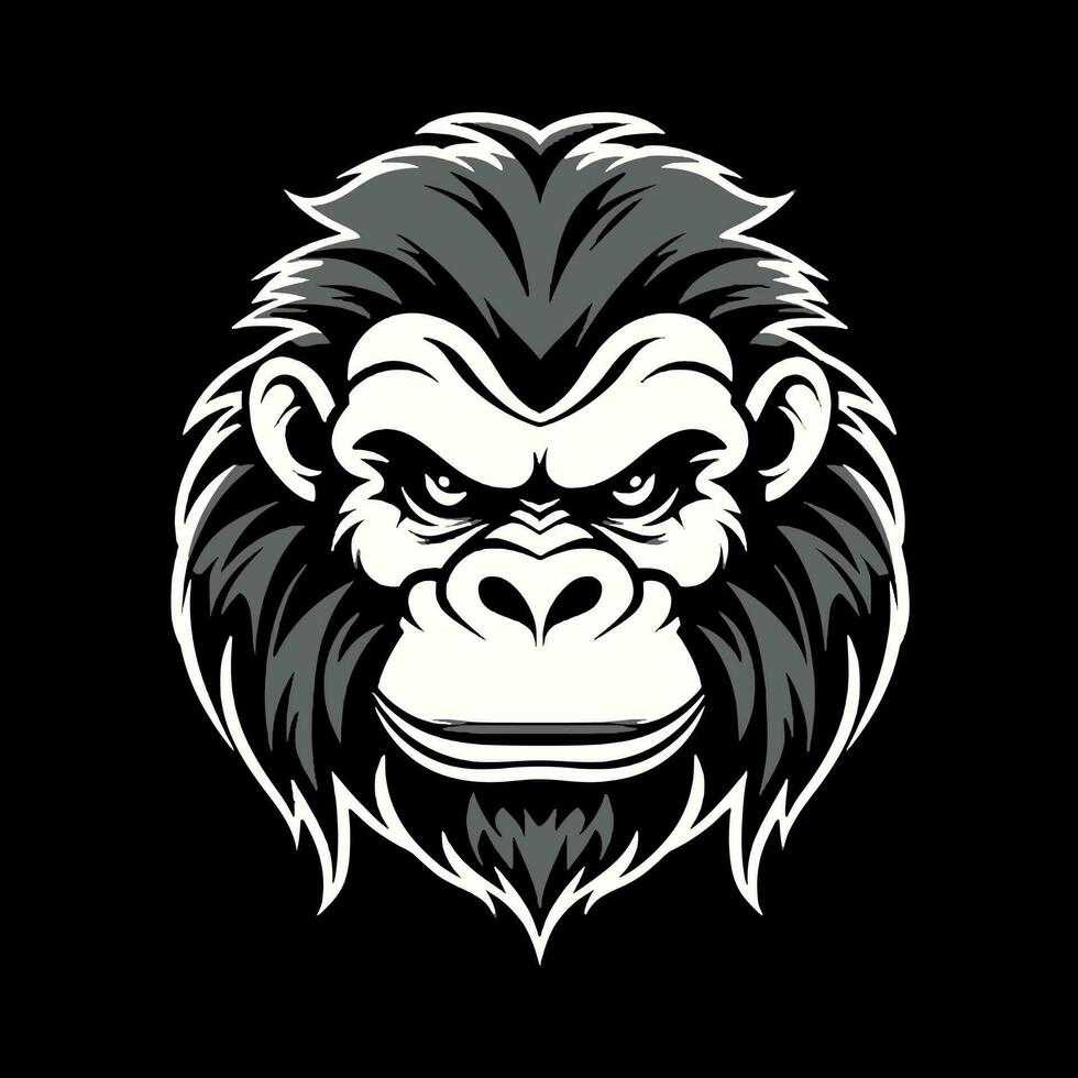 Monkey head logo vector - Gorilla Brand Symbol