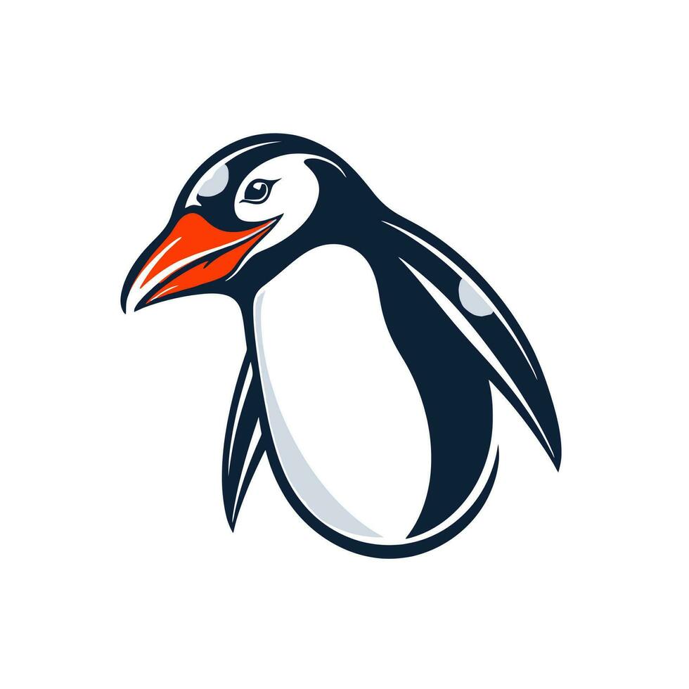 pingüino cabeza logo vector - pájaro marca símbolo