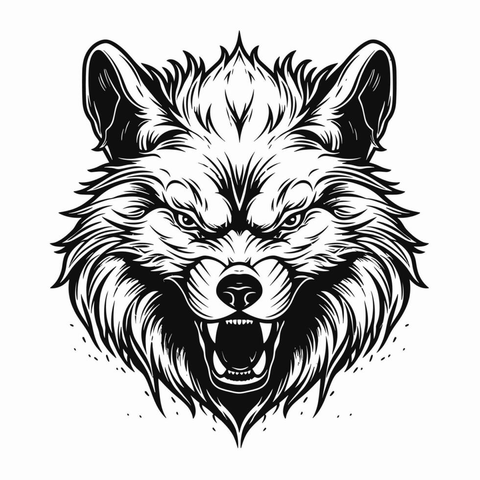 lobo cabeza logo vector - animal marca símbolo