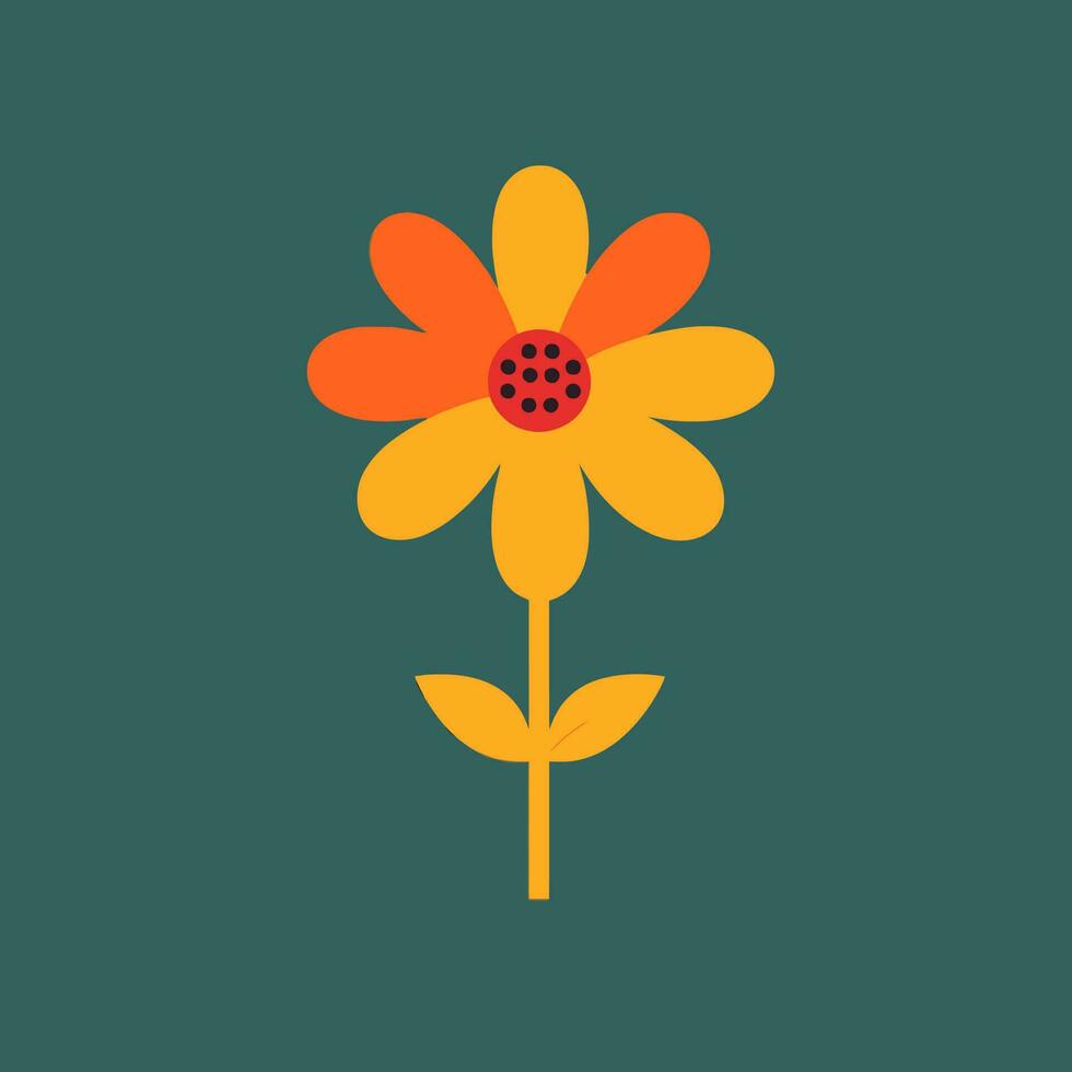 Decorative flower icons in flat style. Spring plant silhouette collection. Floral clipart