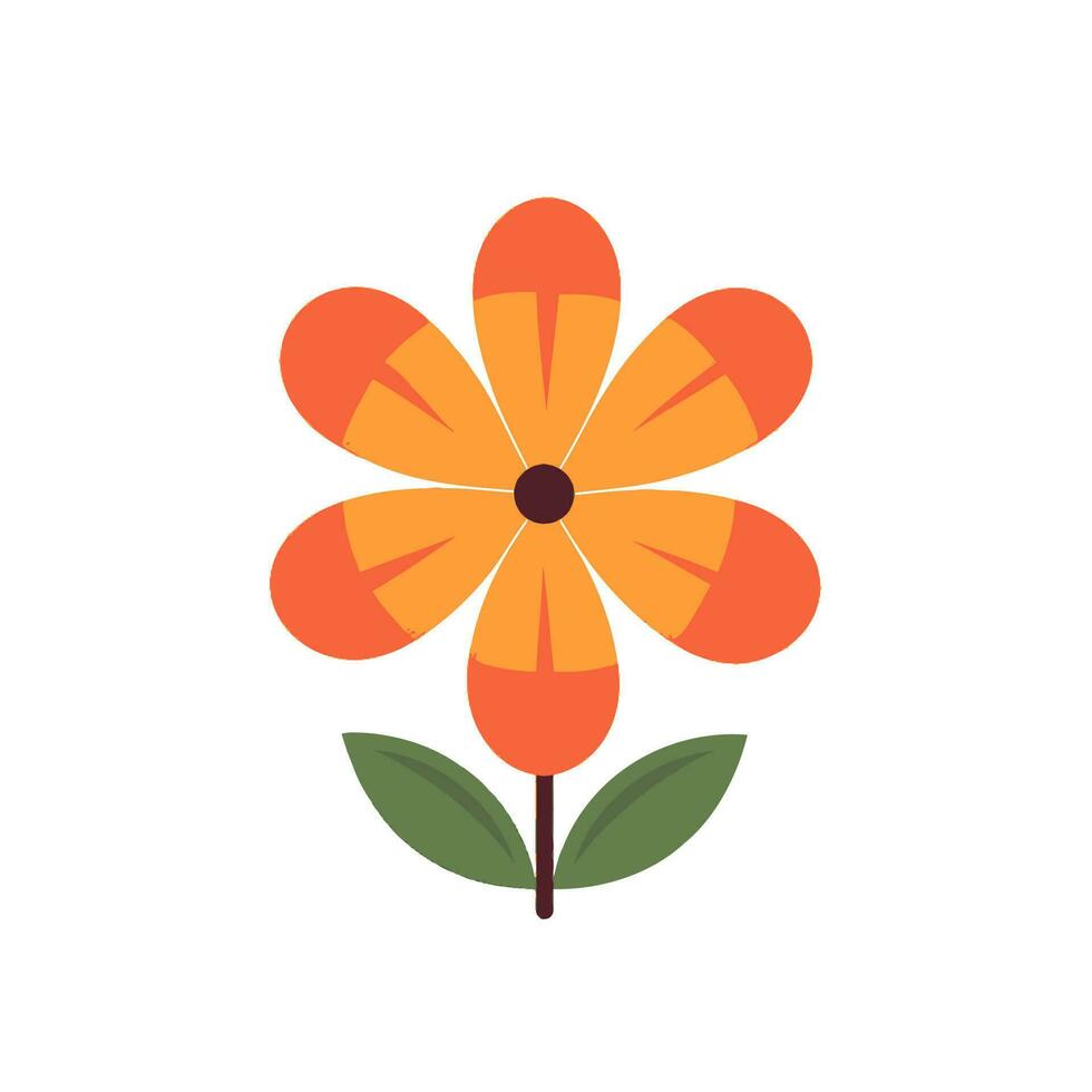 Decorative flower icons in flat style. Spring plant silhouette collection. Floral clipart illustration vector