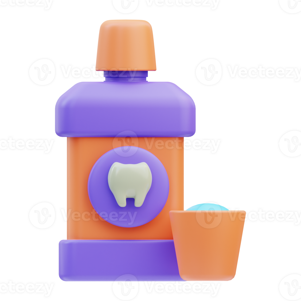 Dental mouthwash 3D Illustration png