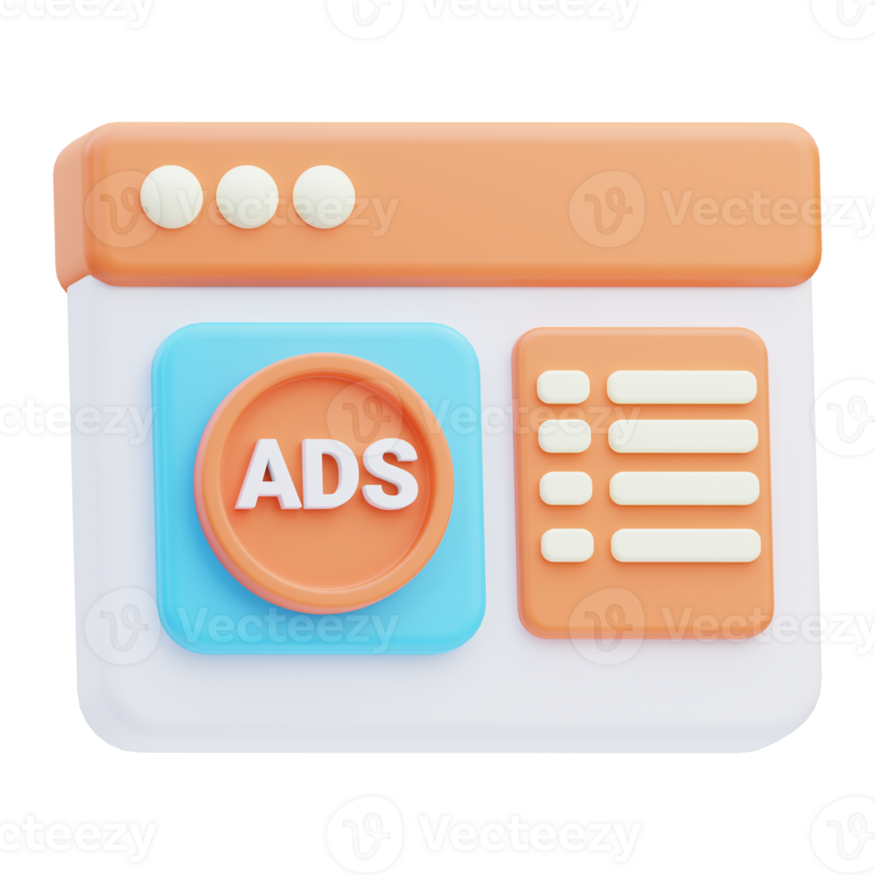 Web ads marketing 3D Illustration png