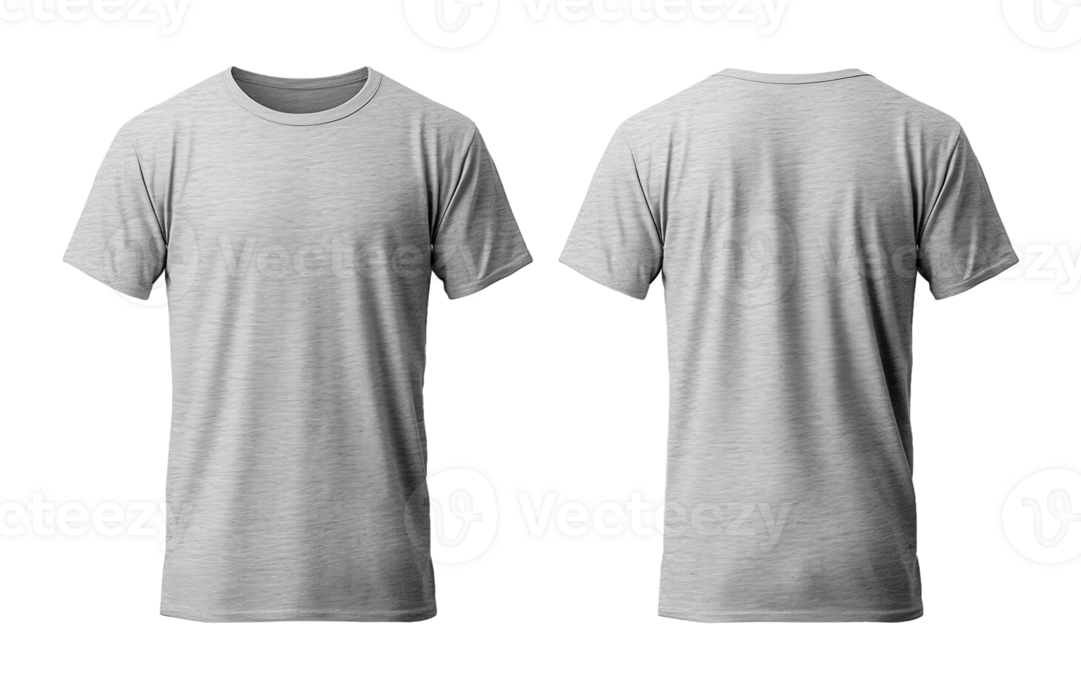 plain gray t-shirt mockup template, with view, front and back, isolated ...