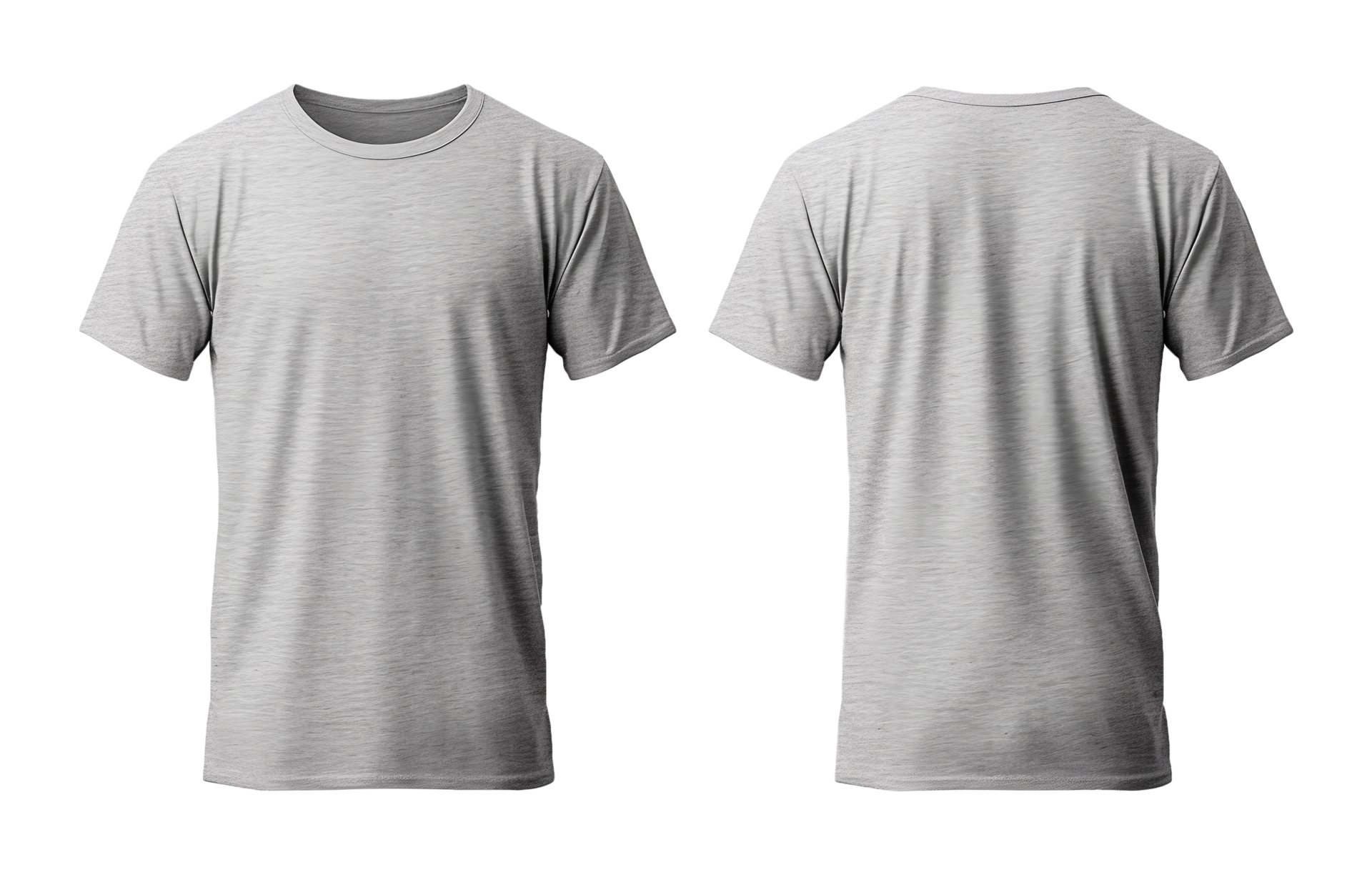 plain gray t-shirt mockup template, with view, front and back, isolated ...