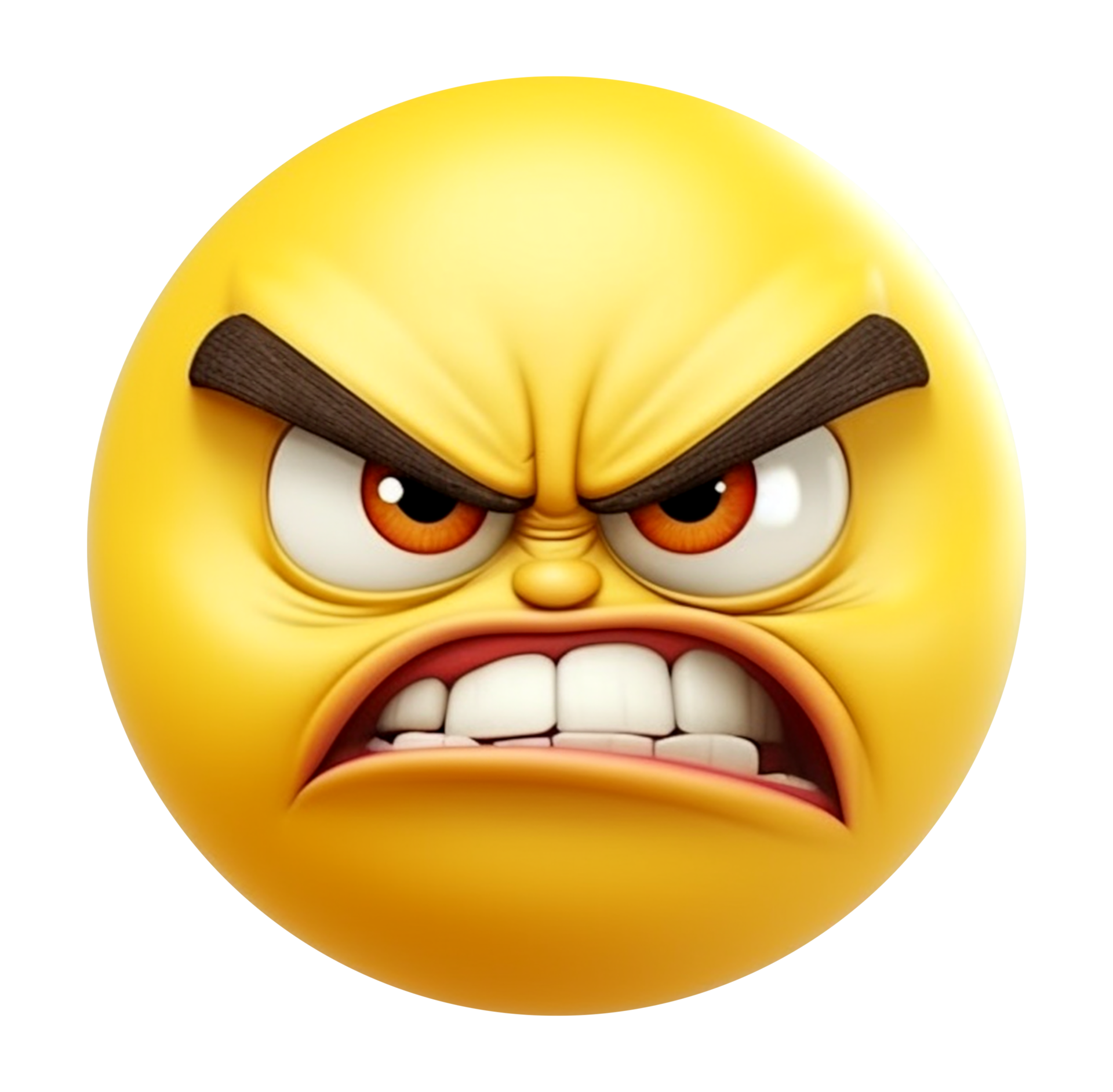 yellow emoticon 3d icon. angry facial expression. generative ai ...