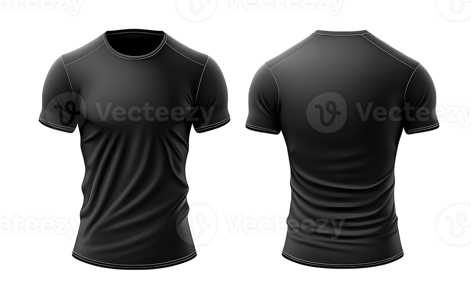 plain black t-shirt design, with view, front, back png