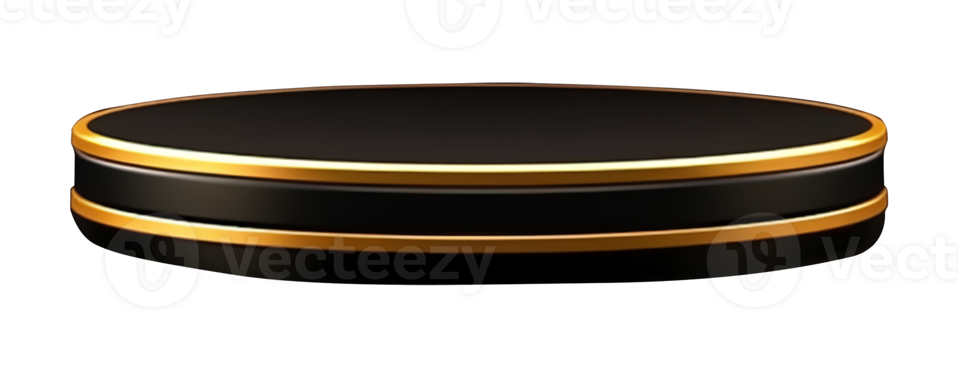 black gold podium element isolated on transparent background. png