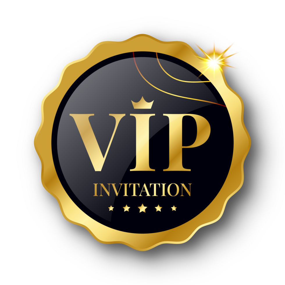 Luxus vip Einladung png Abzeichen Logo golden Banner