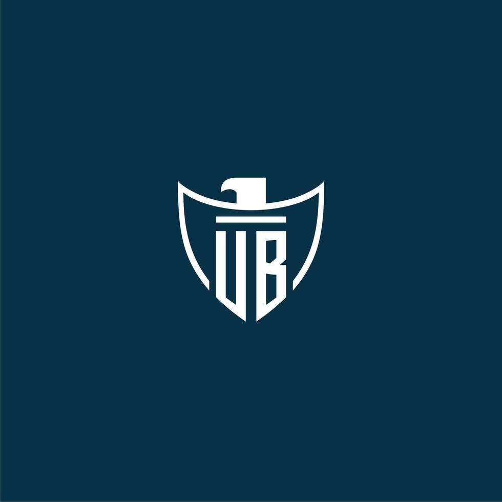 UB initial monogram logo for shield with eagle image vector design