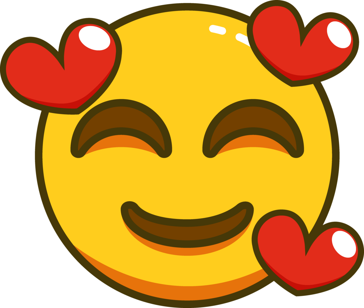 carino emoji con linea stile png