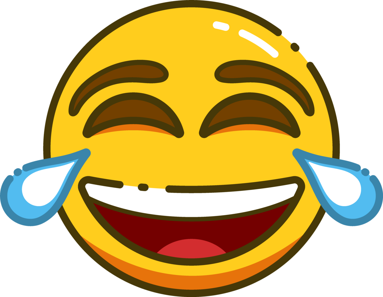 linda emoji con línea estilo png