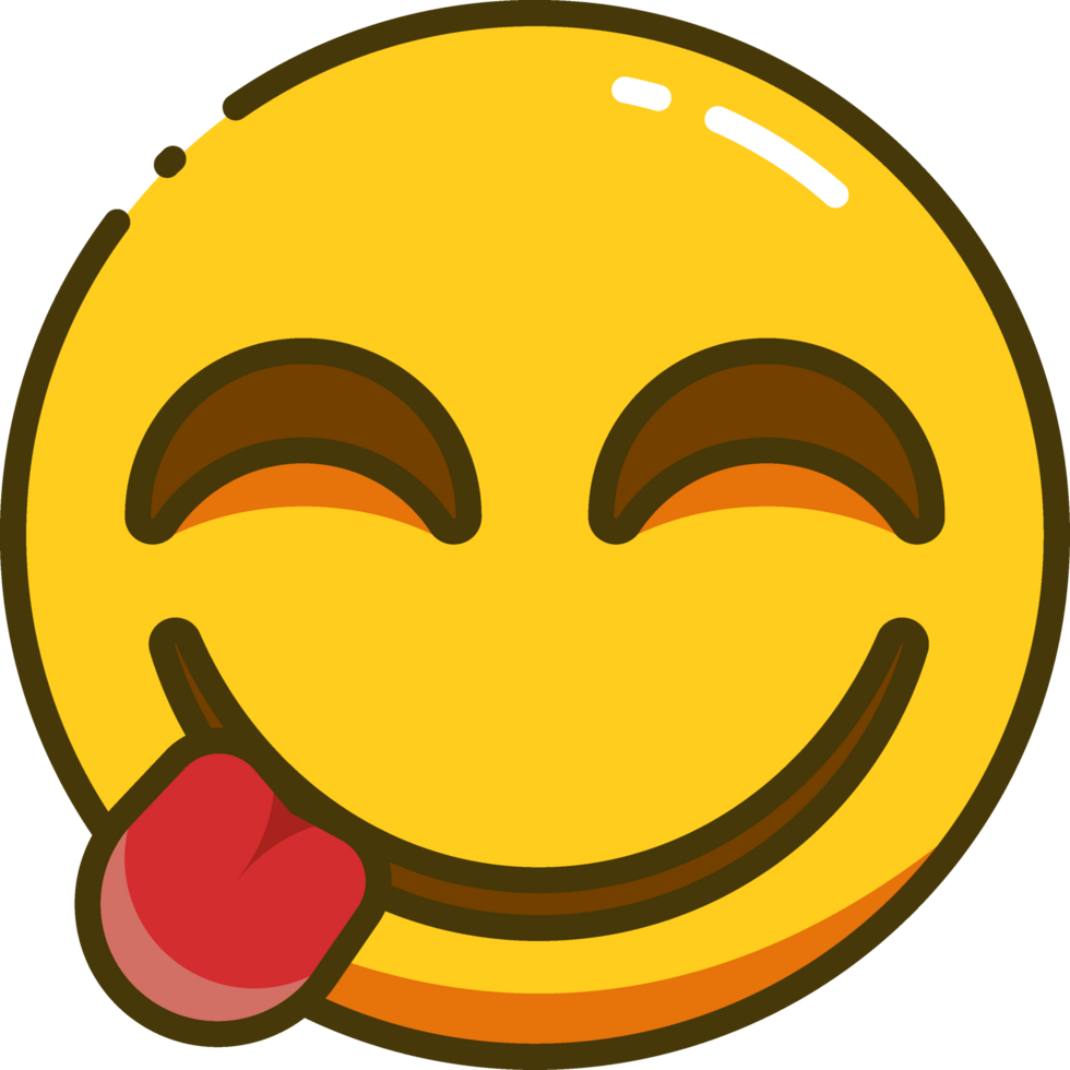 carino emoji con linea stile png