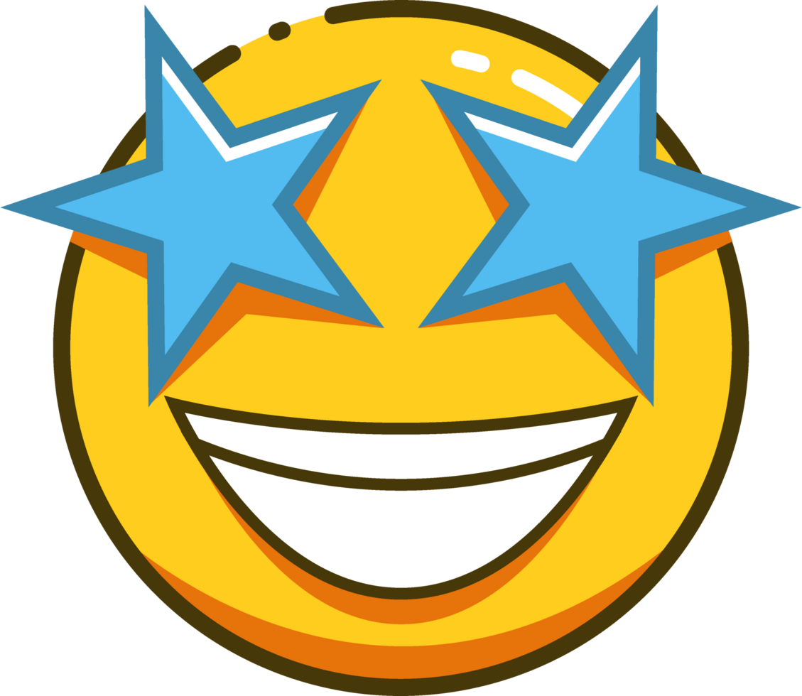 carino emoji con linea stile png