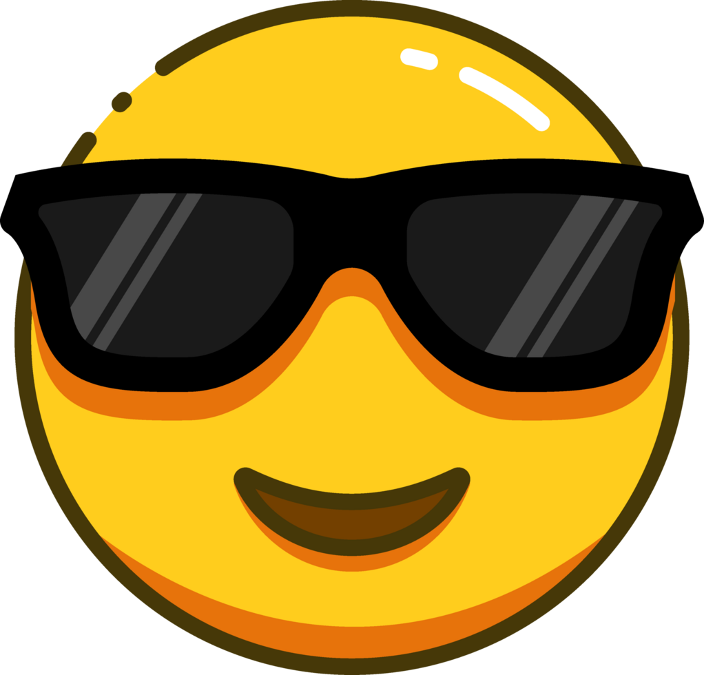 carino emoji con linea stile png