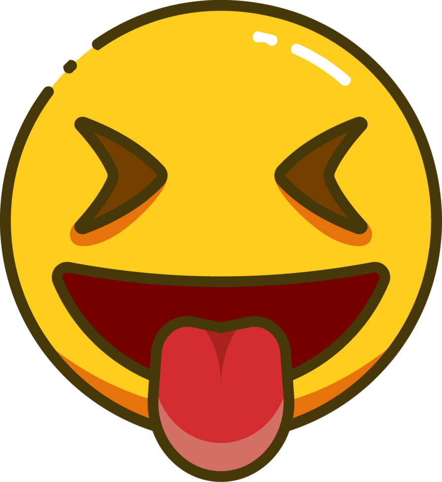 schattig emoji met lijn stijl png