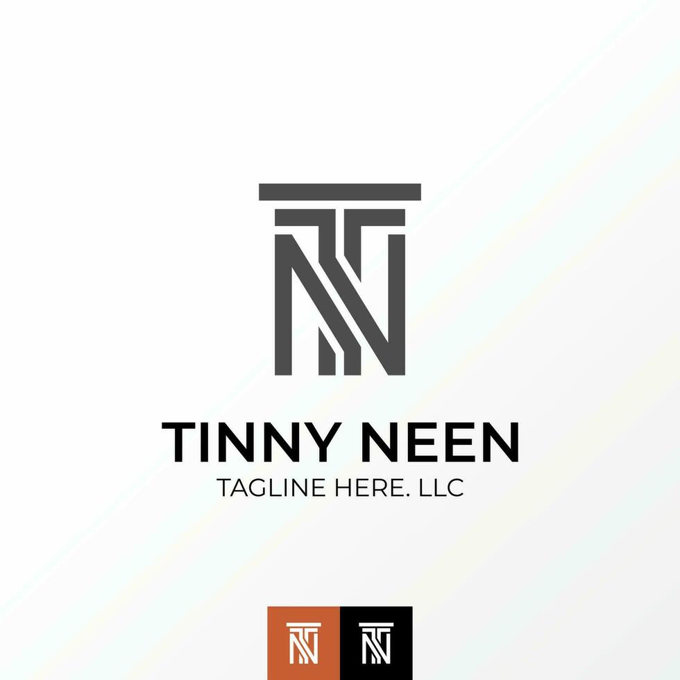 Logo design graphic concept creative abstract premium free vector stock letter TN or NT cutting line rectangle font. Related to initial monogram law