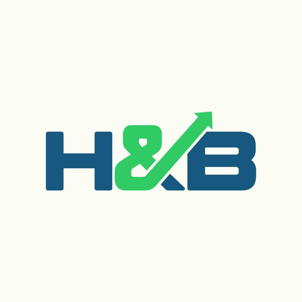 Logo design graphic concept creative abstract premium free vector stock letter H B with and symbol up arrow increase. Related symbol business progress