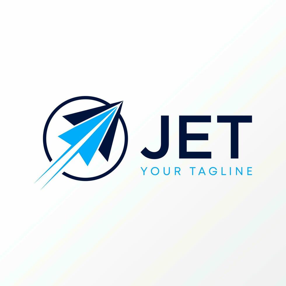 Logo design graphic concept creative abstract premium free vector stock paper airplane fast flight in circle line. Related to transportation travel