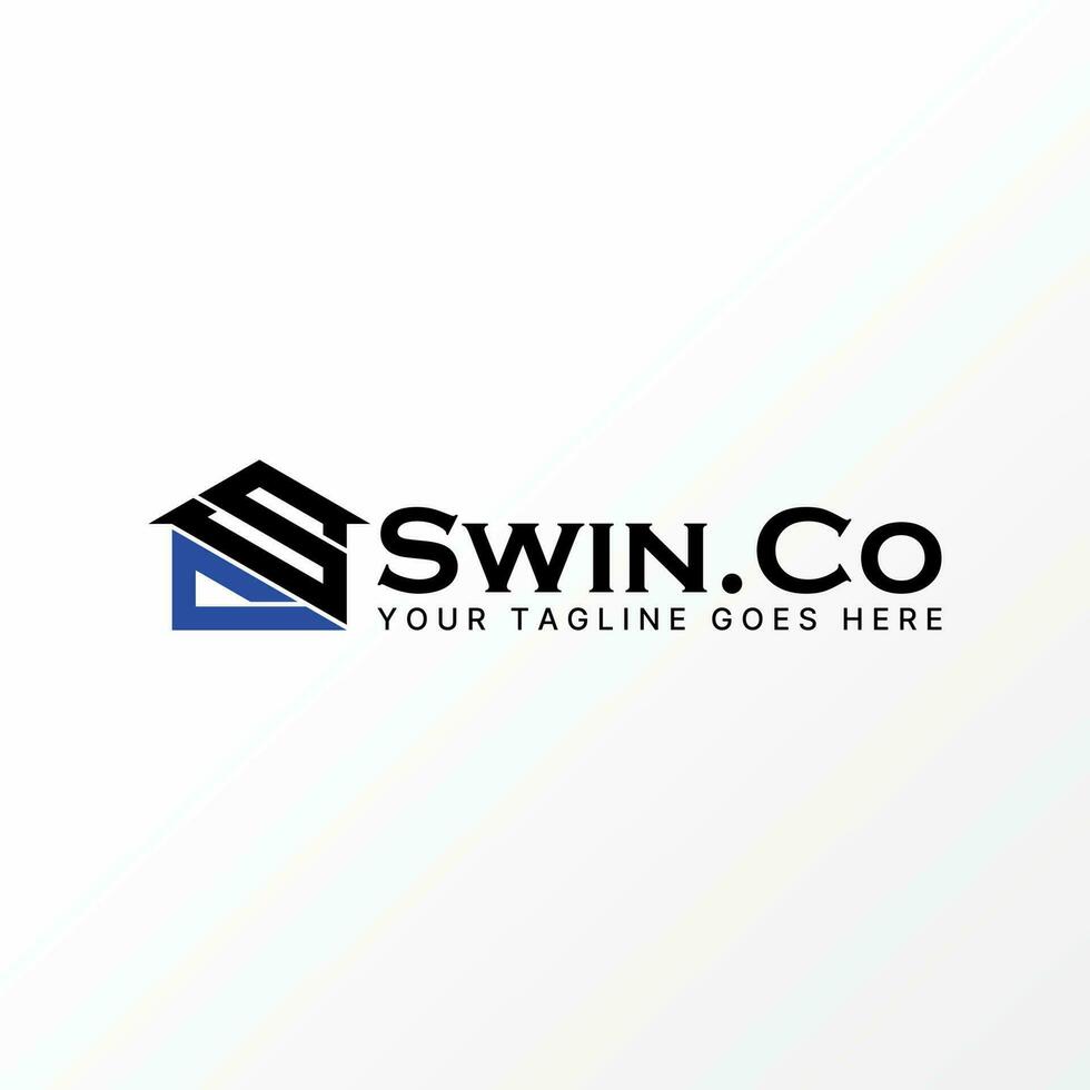 Logo design graphic concept creative abstract premium free vector stock letter SC or CS cut font house home. Related to monogram property