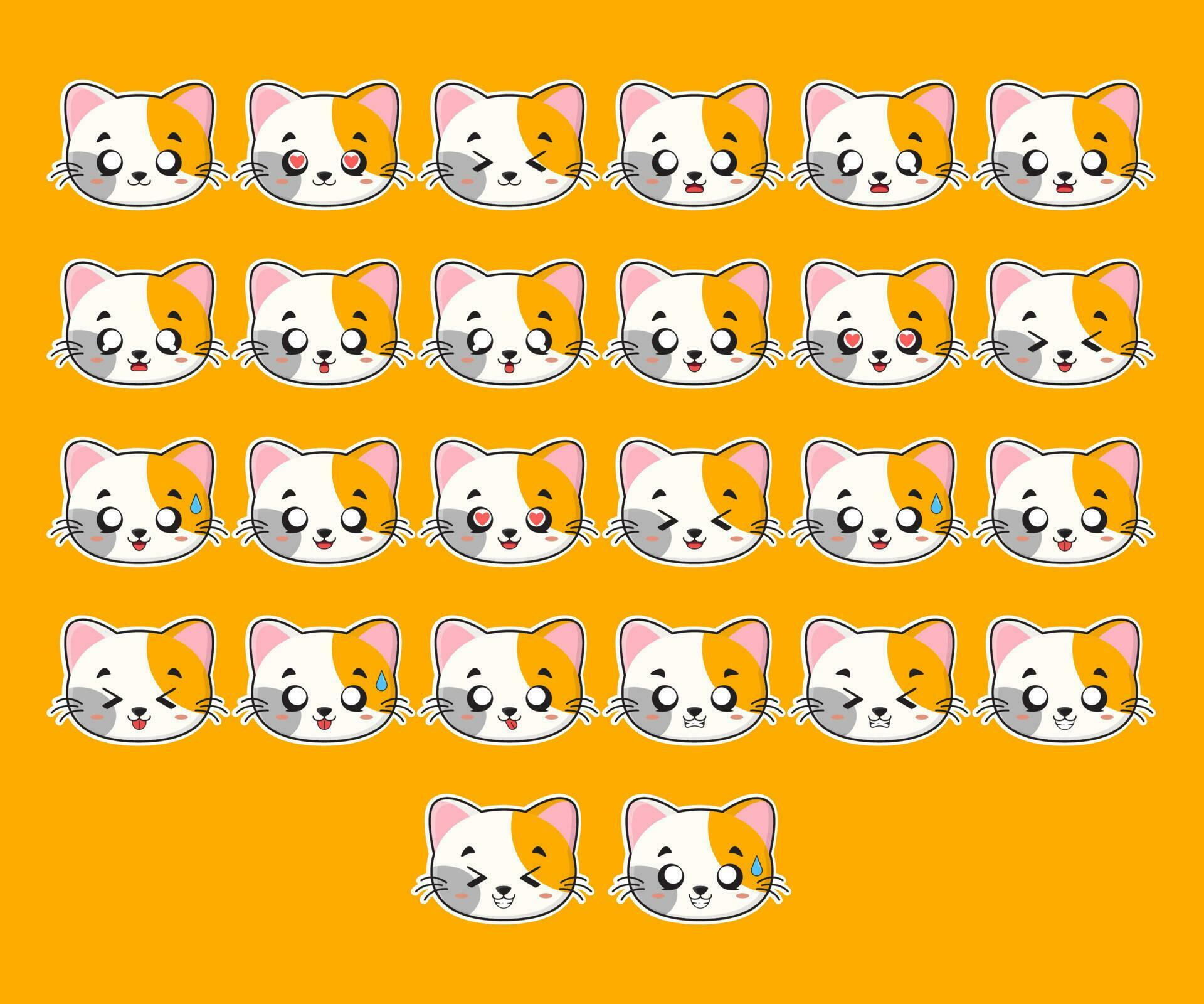 Cute Calico Cat Character Expression 24126392 Vector Art at Vecteezy