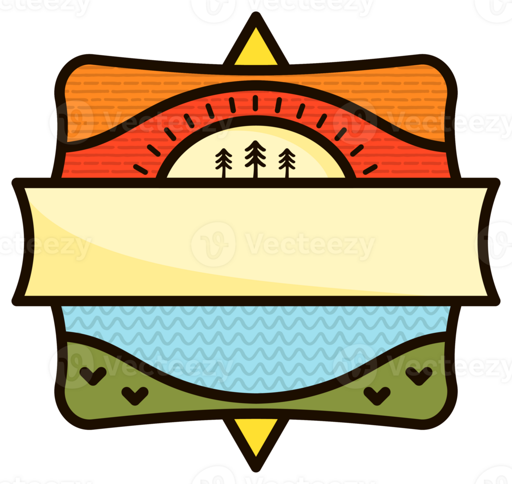 Travel Hiking Adventure Colorful Nature Badge png