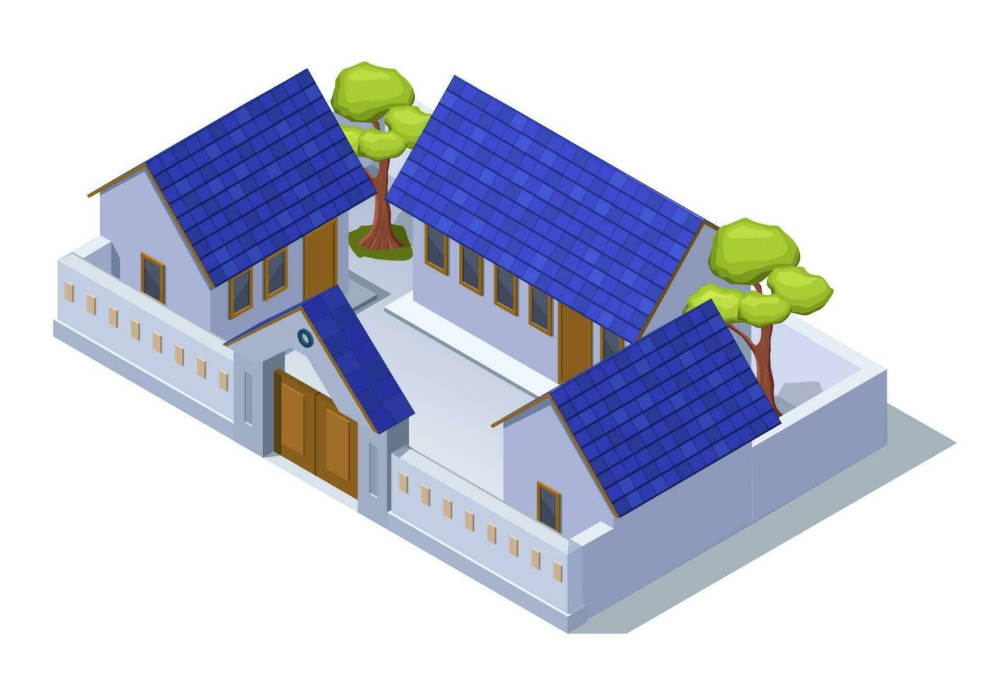 isometric Asian  traditional house. vector