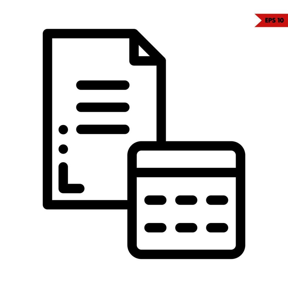 file with calendar line icon vector