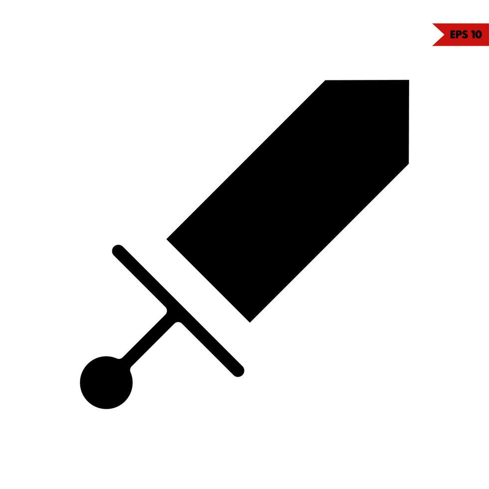 espada juego glifo icono vector