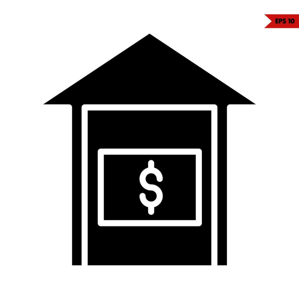 money in home glyph icon vector