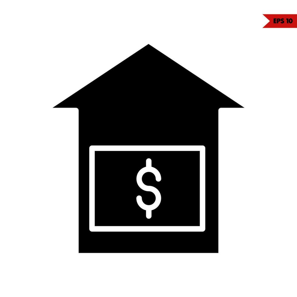 money in home glyph icon vector
