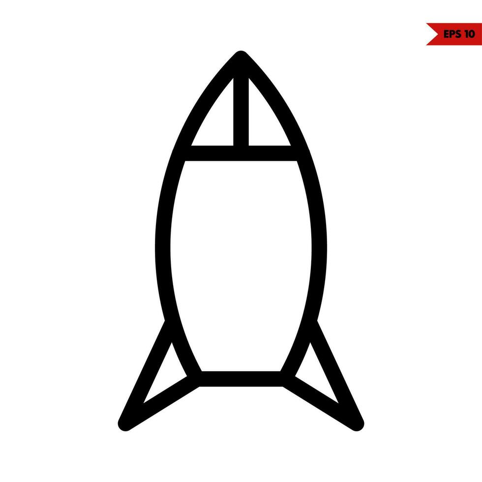 rocket line icon vector