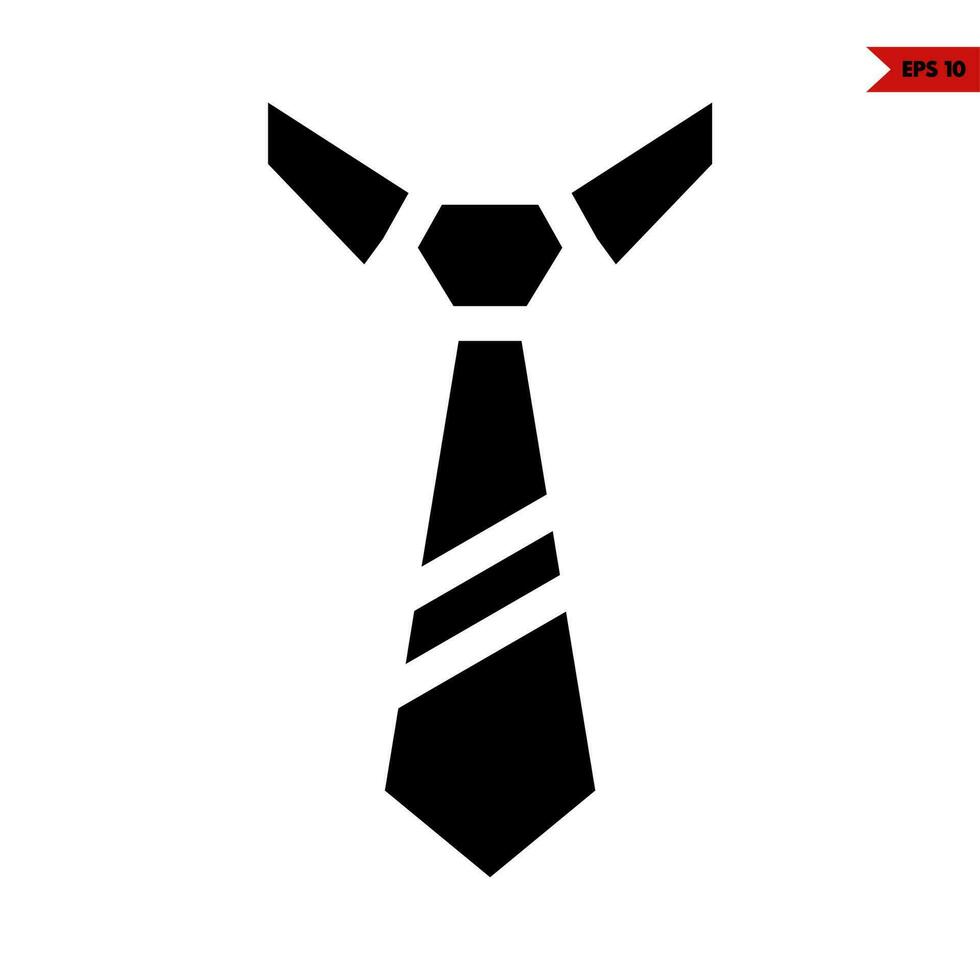 tie with shirt collar glyph icon vector