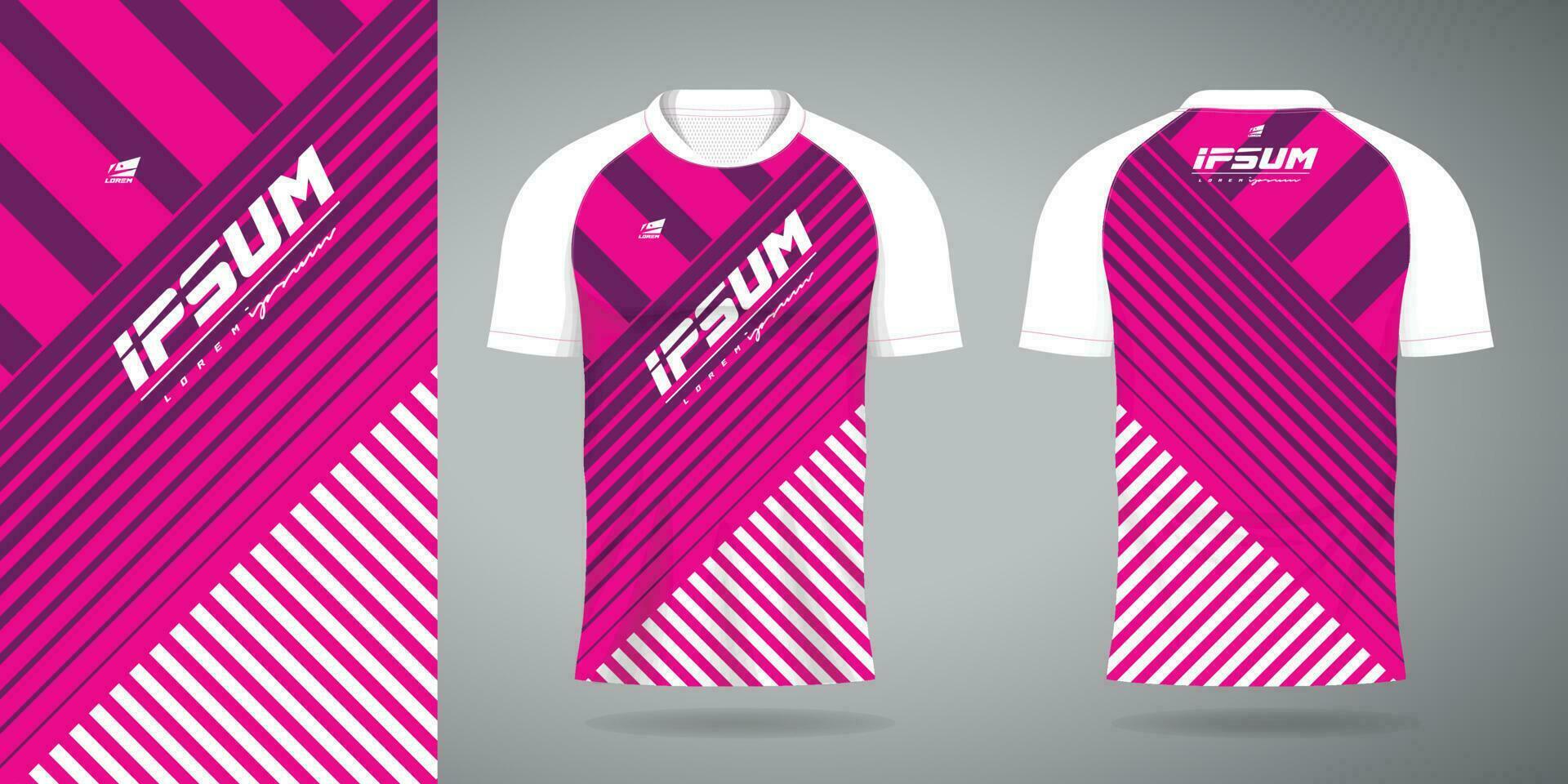 pink purple jersey sport uniform shirt design template vector