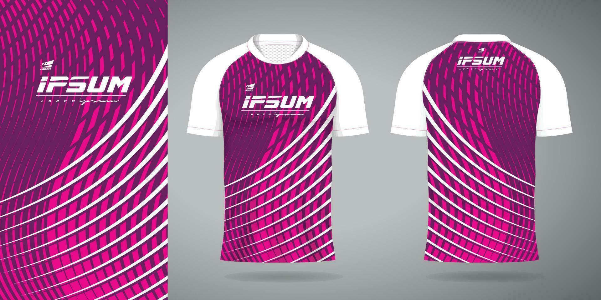 pink purple jersey sport uniform shirt design template vector