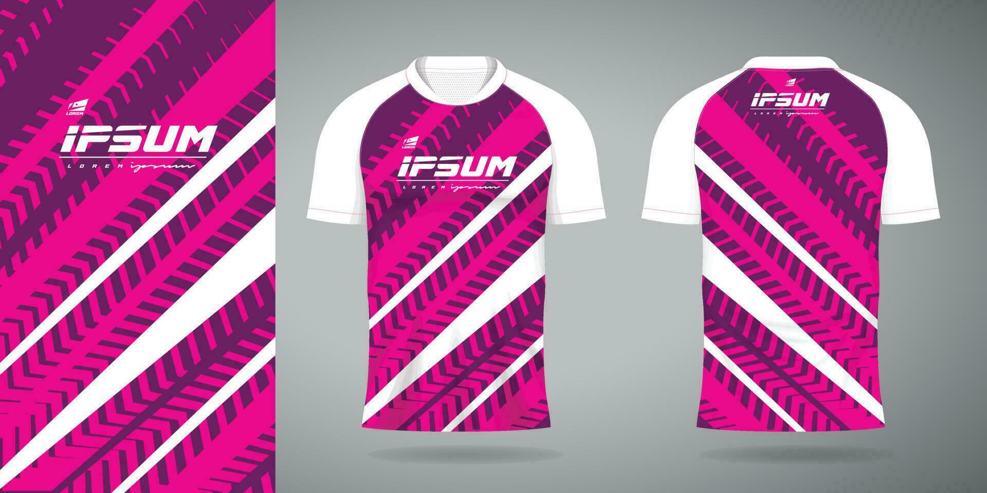 rosado púrpura jersey deporte uniforme camisa diseño modelo vector