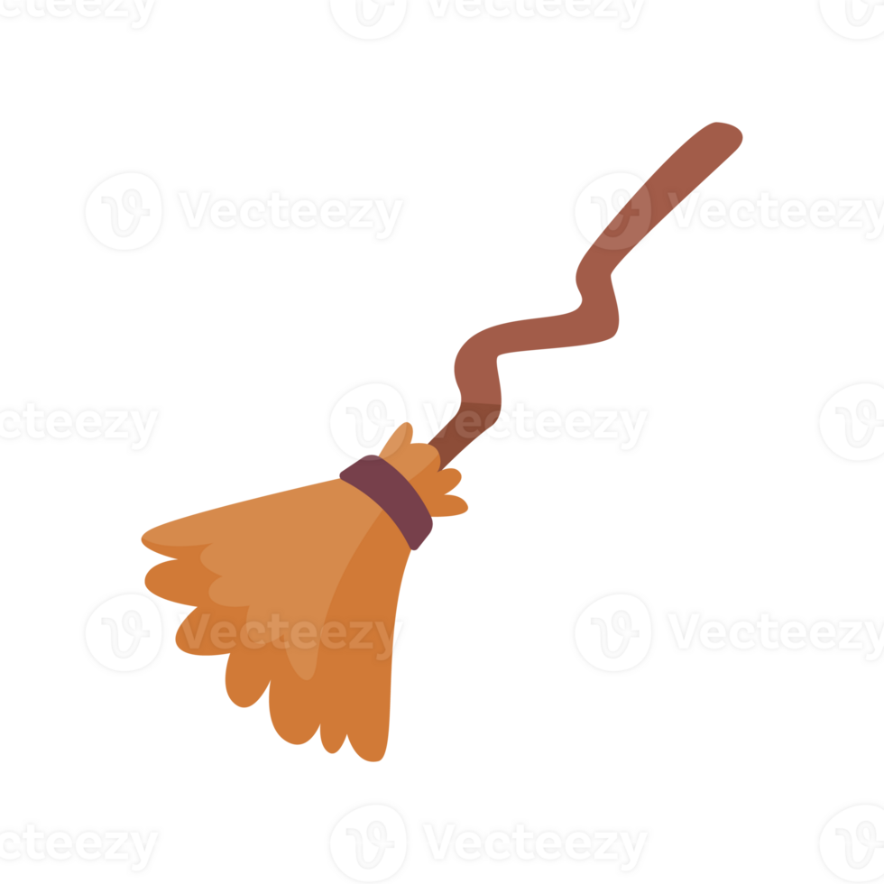 heks magie bezem voor vliegend in de lucht Aan halloween nacht. bezem voor schoonmaak de huis png