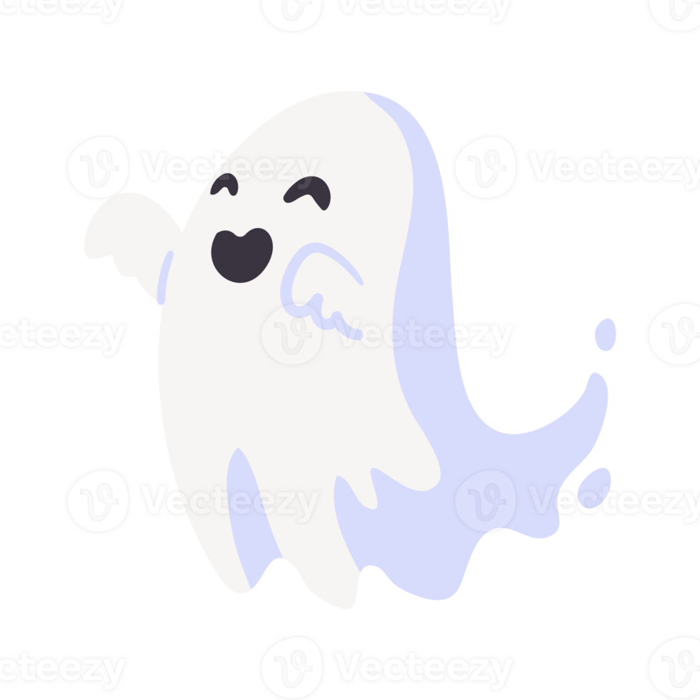 Halloween cute little ghost design on a transparent background. Ghost PNG  with abstract shapes. Halloween white ghost party element image. Ghost PNG  with a scary face. 11016938 PNG