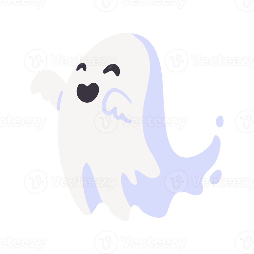 Halloween scary white ghost PNG on a transparent background. Ghost image  with abstract shapes. Halloween white ghost party element design. Ghost PNG  with a scary face. 11016942 PNG