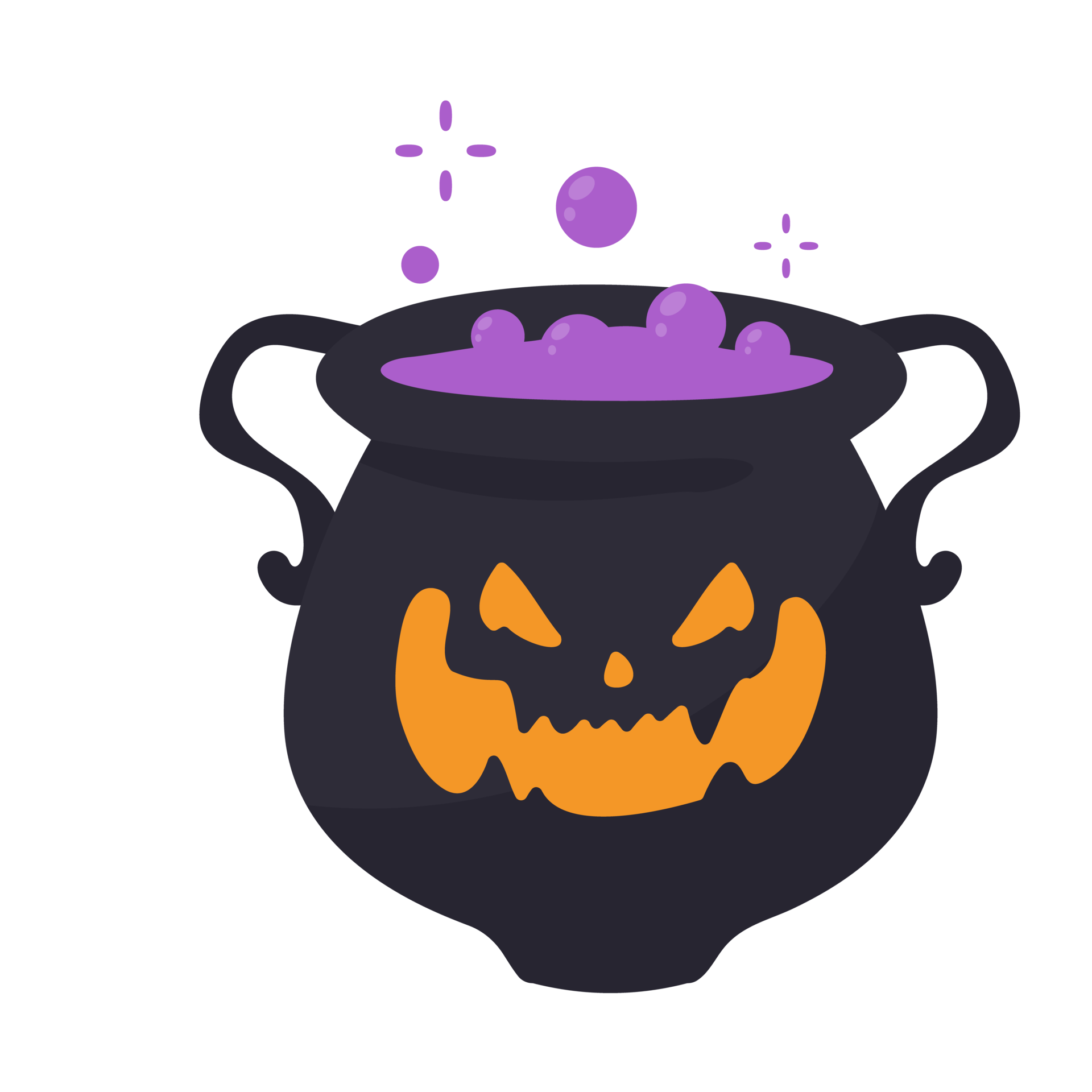 Witch\'s Poison Cauldron. Scary Devil\'s Cauldron Halloween ...