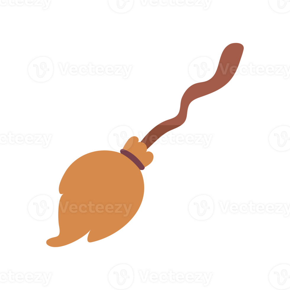 heks magie bezem voor vliegend in de lucht Aan halloween nacht. bezem voor schoonmaak de huis png