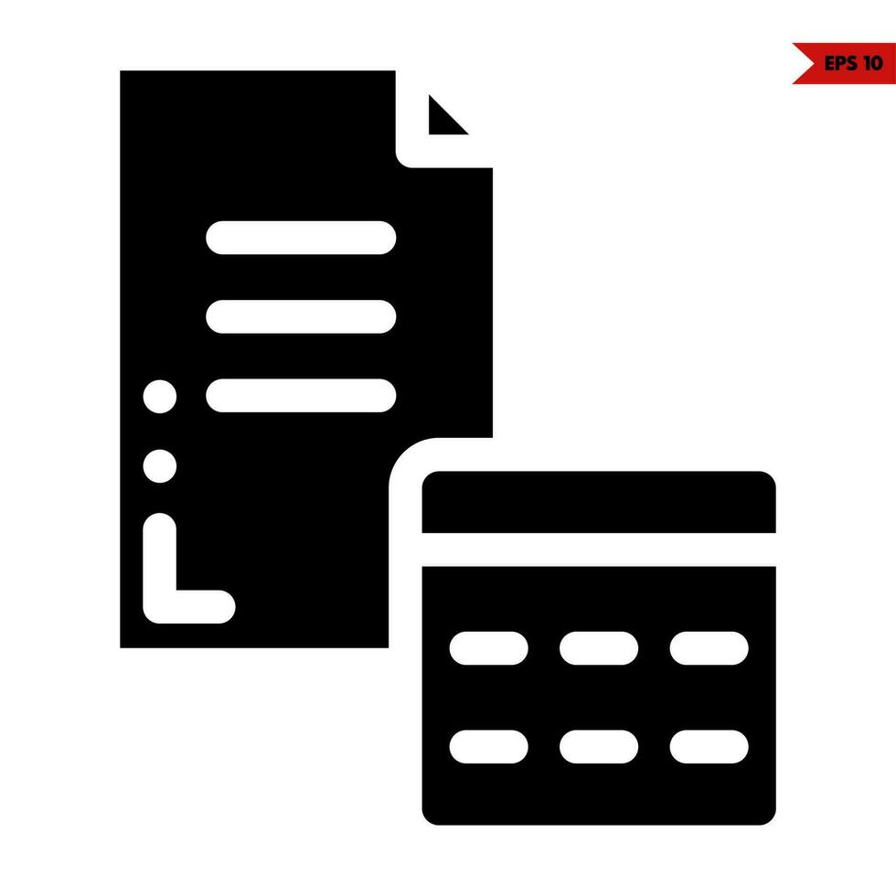 calendar with paper glyph icon vector