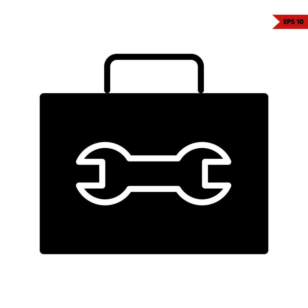 key tools in handbag glyph icon vector