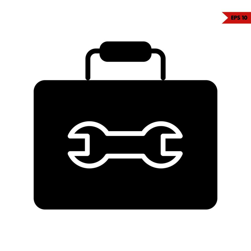 key tools in handbag glyph icon vector