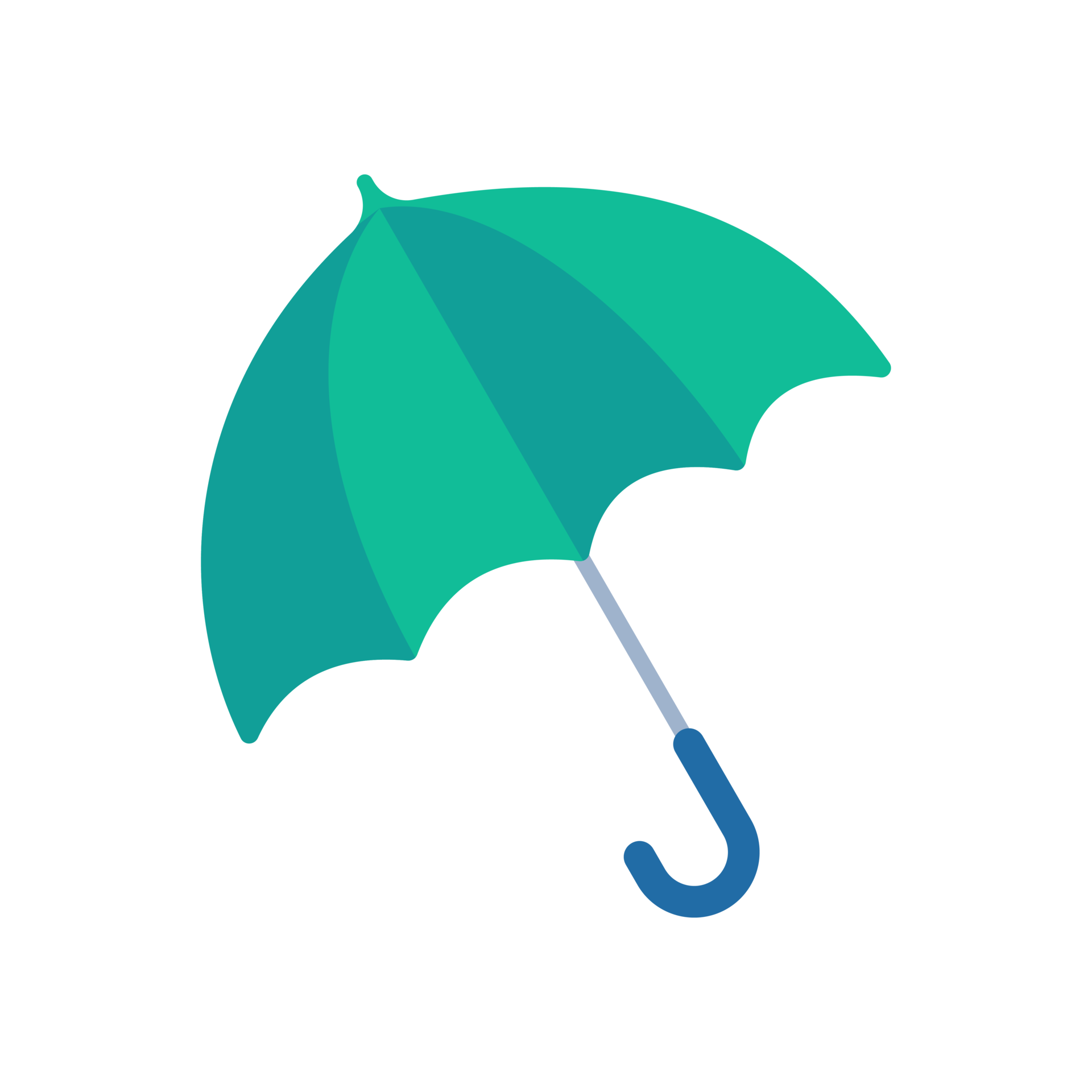 Colorful umbrella icon for rain protection open sun umbrella simple