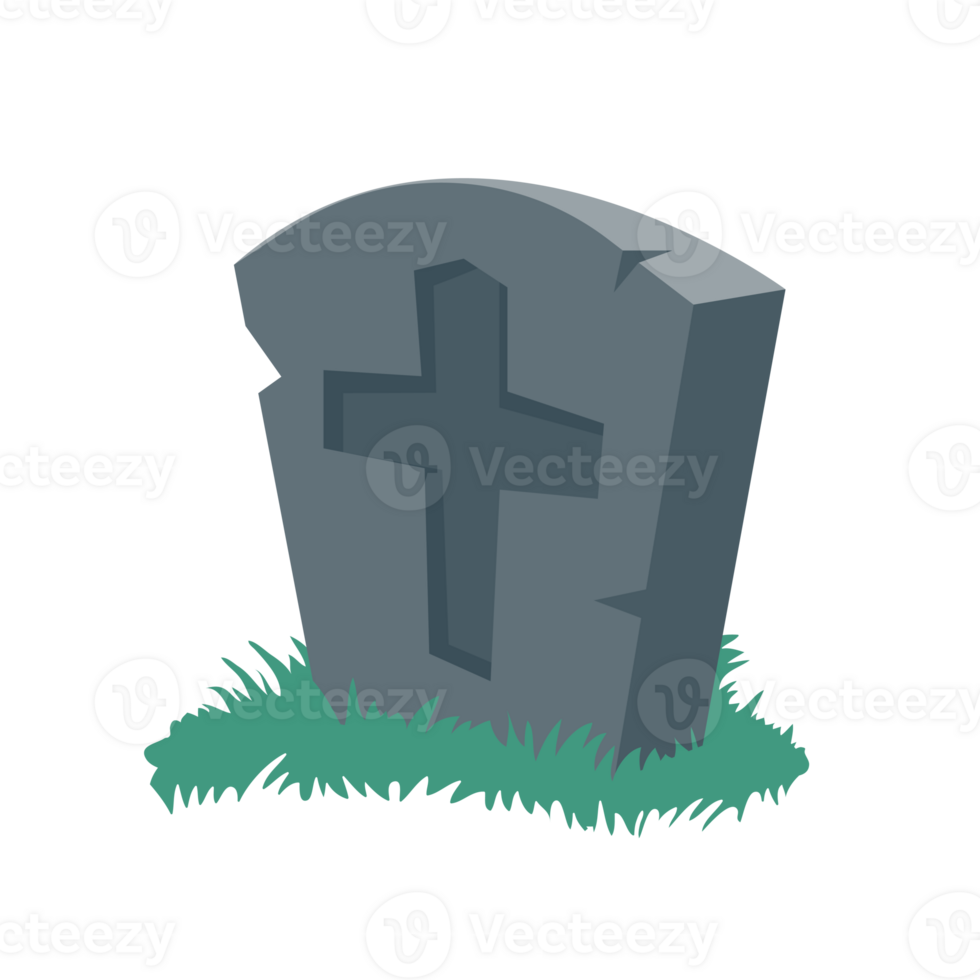 cartoon gravestones of the dead The crucifix on the grave halloween night horror png