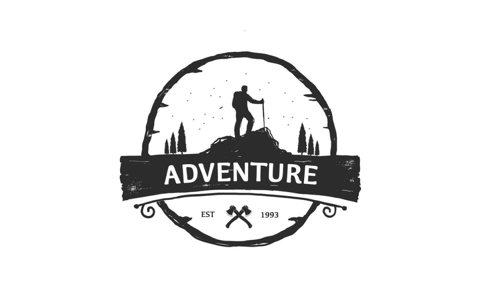 vector template hiking illustration for your logo, emblem and design