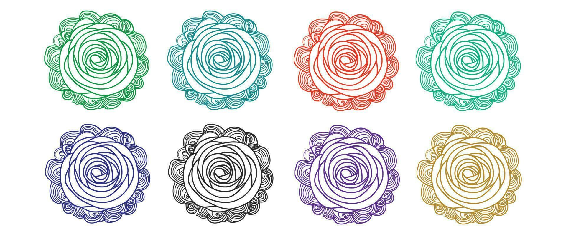 Roses set hand drawn pencil sketch, coloring page, and book, Rose flower outline, illustration ink art. rose vector art.