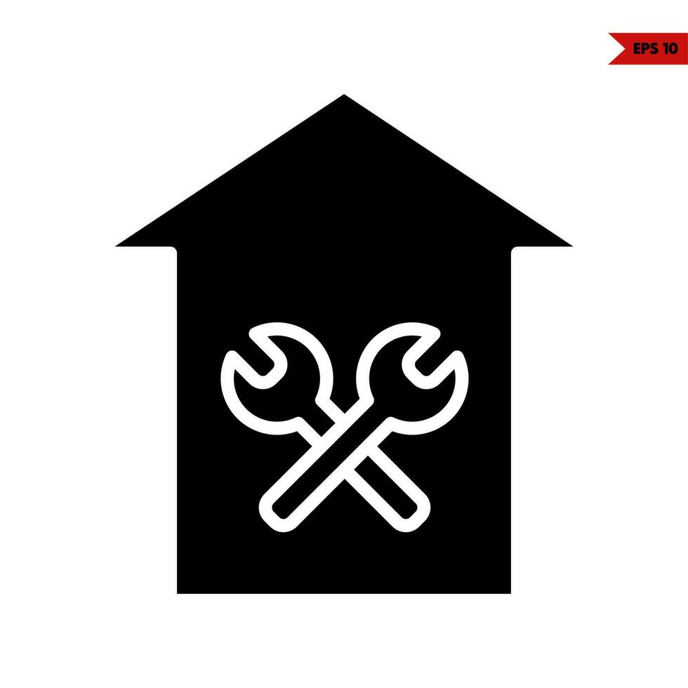 key tools in home glyph icon vector